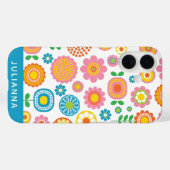 可愛カラフルいシック幾何フローラパーソナライズされた Case-Mate iPhoneケース (裏面 (横))