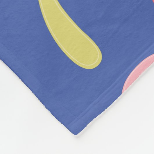 可愛カラフルいシンプル番号模様(青) フリースブランケット (角)