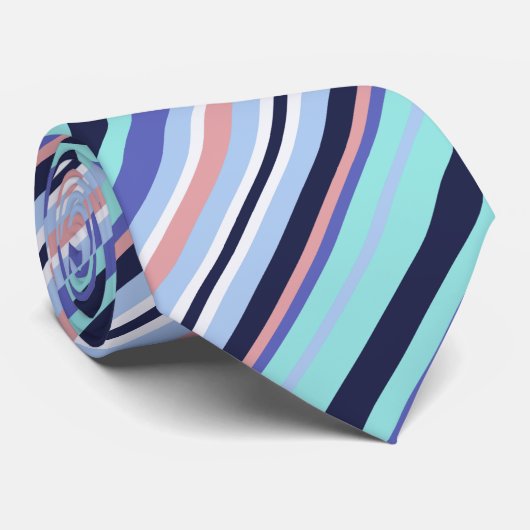 可愛カラフルいストライプの抽象芸術 ネクタイ (ロール)