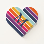 可愛カラフルいストライプの柄 ノートブック (裏面)