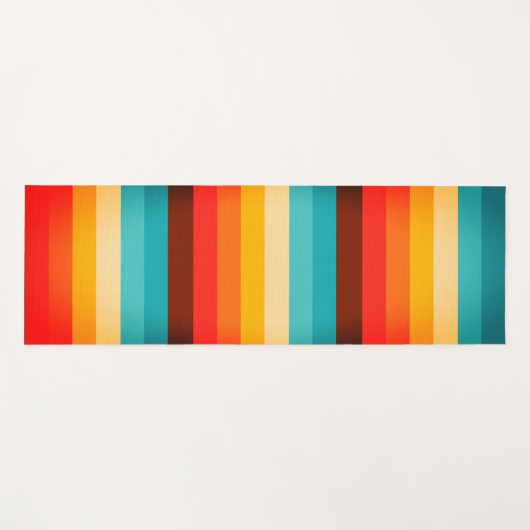 可愛カラフルいストライプの柄 ヨガマット (正面(横))