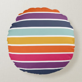 可愛カラフルいストライプの柄 ラウンドクッション