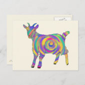 可愛カラフルいスパイラおもしろいル予測できなヤギ ポストカード (正面/裏面)