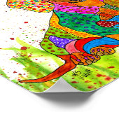 可愛カラフルいダックスフントのポスター – 8" x 10" ポスター (角)