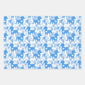 可愛カラフルいダックスラッピング紙セット3 ラッピングペーパーシート (正面)