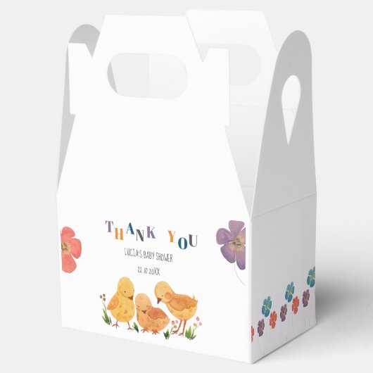 可愛カラフルいチキンファミリーフローラありがとう フェイバーボックス (オープン)