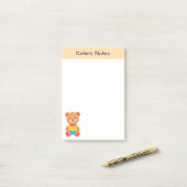 可愛カラフルいテディベアパーソナライズされた ポストイット (デスク上)