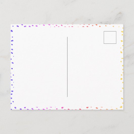 可愛カラフルいドガーリーット写真誕生日 ポストカード (裏面)