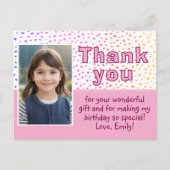 可愛カラフルいドガーリーット写真誕生日 ポストカード (正面)