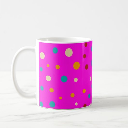 可愛カラフルいドット コーヒーマグカップ (左)