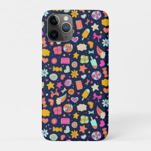 可愛カラフルいドードルハートとスイーツ iPhone 11 PROケース