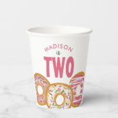 可愛カラフルいドーナツ二歳の誕生日 紙コップ (裏面)