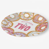可愛カラフルいドーナツ2歳の誕生日 ペーパープレート (アングル)