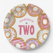 可愛カラフルいドーナツ2歳の誕生日 ペーパープレート (正面)