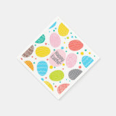 可愛カラフルいハッピーイースターエッグおもしろい スタンダードカクテルナプキン (角)