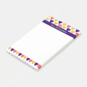 可愛カラフルいハートパーソナライズされた名学校 ポストイット (アングル)