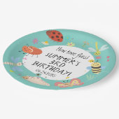 可愛カラフルいバグ子供の誕生日 ペーパープレート (アングル)