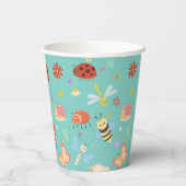 可愛カラフルいバグ子供の誕生日 紙コップ (裏面)