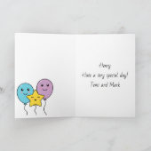 可愛カラフルいバルーン1歳の誕生日 カード (内部)