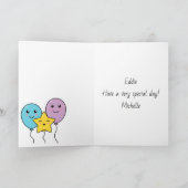 可愛カラフルいバルーン30歳の誕生日 カード (内部)