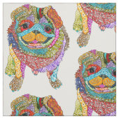 可愛カラフルいパグ犬 ファブリック (見本)