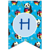 可愛カラフルいパンダベビーベア1st誕生日パーティー バンティングフラッグ (第2の旗)