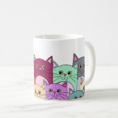 可愛カラフルいパーソナライズされた猫 コーヒーマグカップ (正面右)