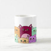 可愛カラフルいパーソナライズされた猫 コーヒーマグカップ (中央)