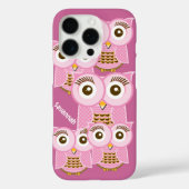 可愛カラフルいピンクのフクロウが紫から色に変わる Case-Mate iPhoneケース (裏面)