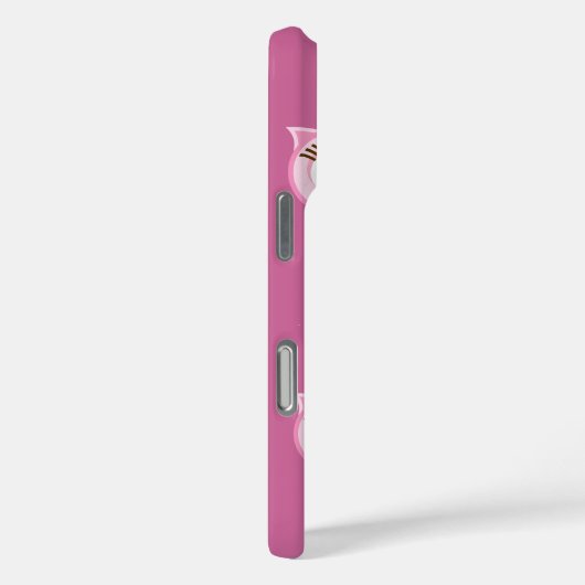 可愛カラフルいピンクのフクロウが紫から色に変わる Case-Mate iPhoneケース (裏面 / 右)