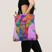 可愛カラフルいピンクの象トートバッグ トートバッグ (クローズアップ)
