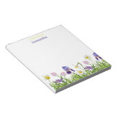 可愛カラフルいピンク紫の野花フローラ ノートパッド (アングル)
