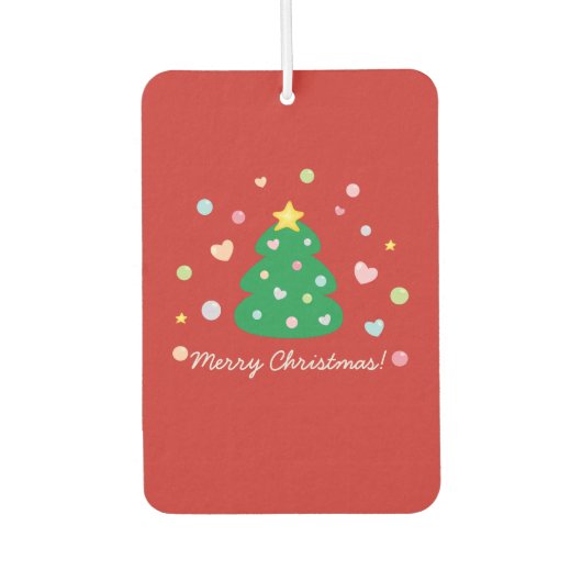 可愛カラフルいフェスティバルメリークリスマスツリー カーエアーフレッシュナー (正面)