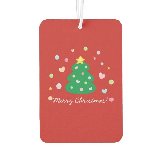 可愛カラフルいフェスティバルメリークリスマスツリー カーエアーフレッシュナー (裏面)