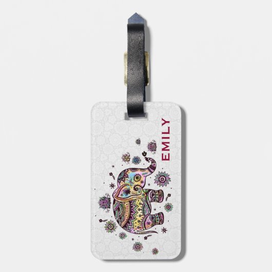 可愛カラフルいフローラ ラゲッジタグ (裏面縦)