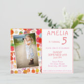 可愛カラフルいブガーリーロット撮影誕生日 招待状 (スタンド正面)