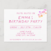 可愛カラフルいブロッツ1stバースデーフォト インビテーションポストカード (裏面)