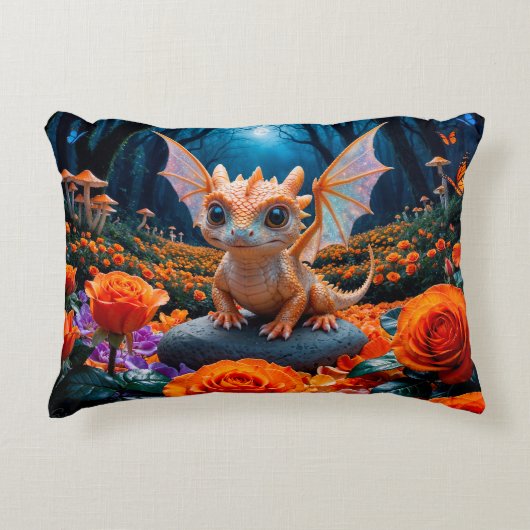 可愛カラフルいベビードラゴン アクセントクッション (正面)