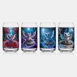 可愛カラフルいベビードラゴン ガラス缶