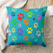 可愛カラフルいペットの前足の柄 クッション (ブランケット)