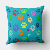 可愛カラフルいペットの前足の柄 クッション (裏面)