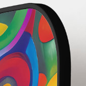 可愛カラフルいホログラフィックフクロウ ピックルボールラケット (左詳細)