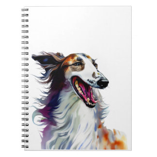 可愛カラフルいボルゾイアート | Greyhound 鮮やか Art ノートブック