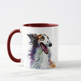 可愛カラフルいボルゾイアート | Greyhound 鮮やか Art マグカップ
