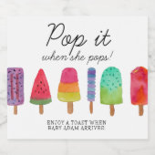 可愛カラフルいポスポップ・アートのクル彼女がポップ スパークリングワインラベル (シングルラベル)