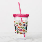 可愛カラフルいマカロンパターファンシーン アクリルタンブラー (左)
