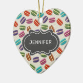 可愛カラフルいマカロンパターファンシーン セラミックオーナメント (左)