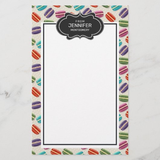 可愛カラフルいマカロンパターファンシーン 便箋 (正面)