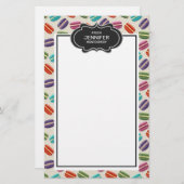 可愛カラフルいマカロンパターファンシーン 便箋 (正面/裏面)