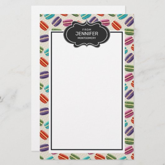 可愛カラフルいマカロンパターファンシーン 便箋 (正面/裏面)